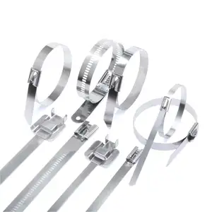 Manufacturer Supplier Customize SS304/316 raw material metal zip ties stainless steel cable ties