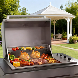 <span class=keywords><strong>Parrilla</strong></span> moderna de acero inoxidable para barbacoa de gas y carbón, asador <span class=keywords><strong>americano</strong></span> integrado para patio al aire libre y jardines de villas - Product Image 3