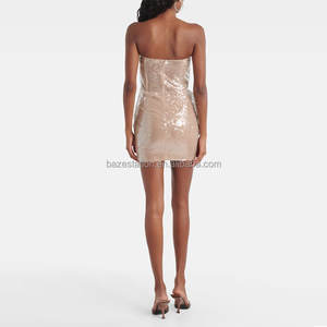 批发Oem/odm豪华鸡尾酒舞会礼服亮片紧身胸衣连衣裙工厂限量版低矮最小起订量50件，适合优雅女性 - Product Image 3