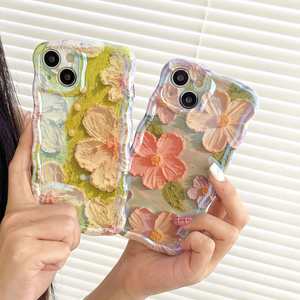 Adatto per la pittura a olio artistica avanzata fiore 14promax custodia per telefono per Iphone 17 16 15 14 femminile resistente alle gocce in Silicone - Product Image 1