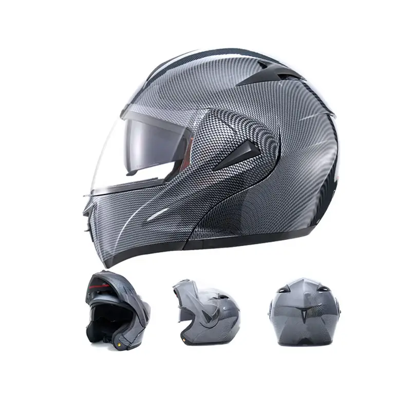 Vente en gros du meilleur équipement d'équitation d'aventure durable pour garçons et filles casque de moto intégral en fibre de carbone