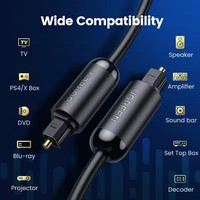 Kabel Audio Optik Digital UGREEN AV122 Berlapis Emas 24K, Kabel Audio TOSLINK Male to Male untuk TV, Speaker, Proyektor
