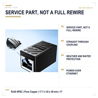 RJ45 Inline Coupler 8P8C Konektor Ekstensi Kabel LAN Ethernet Lurus dengan Kontak Tembaga Murni