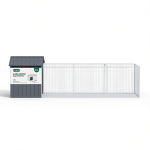 Cuccia per Cani Gaeladich 46.1x159.4x48.4 Pollici in Acciaio Zincato con Tetto per Esterni per Razze Grandi - Product Image 1