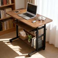 Vente directe d'usine, table mobile réglable en métal à haute capacité de charge avec roulettes pour la maison, le bureau et la chambre