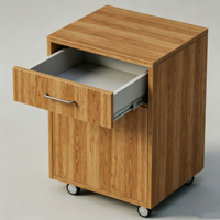 Armoire mobile de laboratoire en acier et bois avec une seule porte et un tiroir, unité de rangement roulante pour une organisation flexible des postes de travail en laboratoire