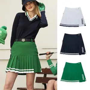 Custom New Women's Sports Slim High Waist Breathable Anti Slip Pleated Skirt Half Skirt Color Blocking Golf Skirt