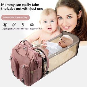 Bolsa <span class=keywords><strong>para</strong></span> mamá y bebé, multifuncional, plegable, de gran capacidad, tela Oxford, cierre de cremallera, almacenamiento impermeable <span class=keywords><strong>para</strong></span> bolso de hombro doble - Product Image 2