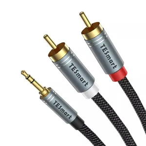 Suara Rendah 3.5Mm Mini Jack Ke Twin Pria RCA Adapter Kabel Audio Stereo Y Kabel Splitter 3.5Mm AUX Ke 2 RCA Kabel untuk Home Theater