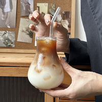 Nouveau produit Explosion Ins Internet Celebrity Ice Latte American Bubble Water Glass Coffee Cup for Drink
