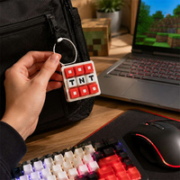 Accessoire de jeu : Porte-clés anti-stress imprimé en 3D en forme de TNT, jouet clavier Fidget, idéal pour un cadeau créatif