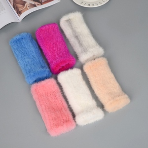 Gants d'hiver sans doigts en fourrure de vison thermiques tactiles pour l'extérieur, coupe-vent, extensibles, avec manchette longue, doux et chauds, pour la conduite - Product Image 2