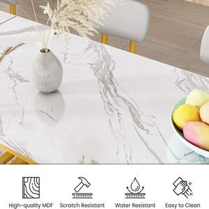 Hiện đại bằng gỗ hàng đầu comedor bữa ăn tối bàn nhà hàng đồ nội thất nhà hình chữ nhật thủy tinh Gỗ Nhà Bếp phòng ăn bảng thiết lập - Product Image 3