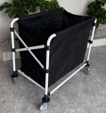 다이닝, 거실, 창고, 홈 클리닝 서비스용 모던 호텔 린넨 접이식 핸드 카트 스테인리스 스틸 세탁 트롤리 - Product Image 3