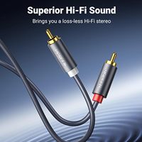 Câble audio UGREEN RCA 2 RCA mâle vers 2 RCA mâle, double tête lotus, universel pour DVD, TV, CD, amplificateur, caisson de basses, haut-parleur