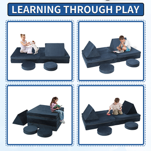 Màu xanh hải quân Modular sofa hiện đại bọt nhỏ cong sofa cắt hiện đại và thoải mái - Product Image 4