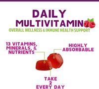 Gommes multivitaminées pour adultes, soutien nutritionnel quotidien, soutien immunitaire, vitamines A, C, D, B12, flacon de 60 unités pour femmes et hommes