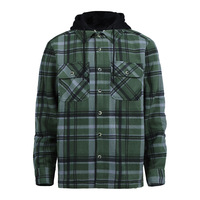 Herren Freizeitjacke mit Jacquardmuster, Fleecefutter, Karomuster, Knöpfen, individuellem Logo, winddicht, Winter, Langarm, Kapuzen-Cardigan, reguläre Passform