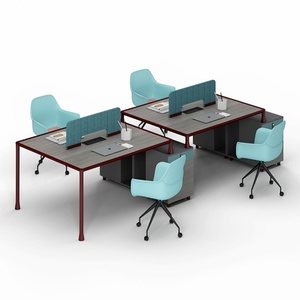 Modern Design Cubicle Office Workstation Furniture 4 Person Work Station with Storage Cabinet - Product Image 5