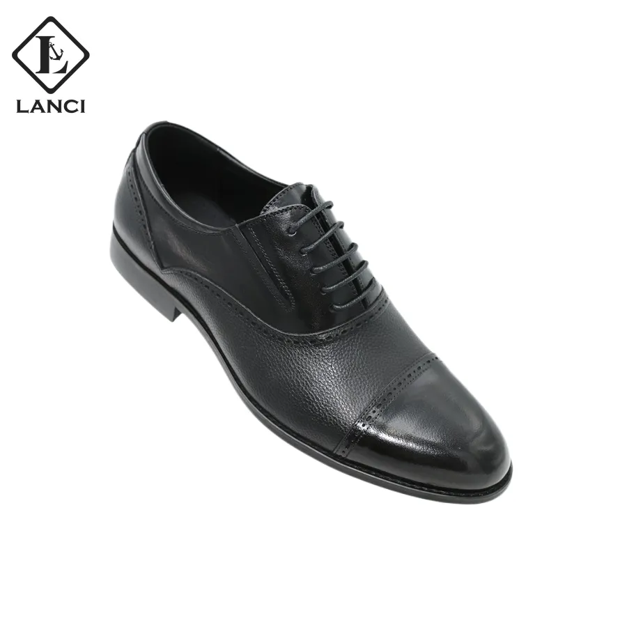 LANCI 2022 High Quality Dress Shoes Men Office Shoes Genuine Leather Business Wedding Party Dress Shoes Oxfords