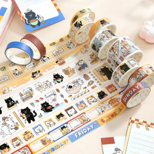 Simmo Cute Kitty Themed Briefpapier Box Memo Sheets 10 Aufkleber Washi Tape <span class=keywords><strong>Set</strong></span> für DIY-Projekte und Planer Dekoration - Product Image 5