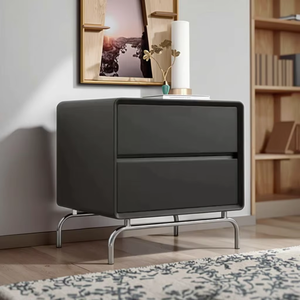 Table de chevet WISEMAX de style nordique pour salon, en forme de cube, en panneaux de particules, en contreplaqué blanc, avec rangement, 4 pieds en métal, <span class=keywords><strong>support</strong></span> <span class=keywords><strong>mural</strong></span> pour télévision - Product Image 3