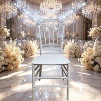 Chaise de salle à manger Charivari de mariage à prix le plus compétitif Chaise Napoléon en polypropylène blanc pour restaurant et café