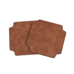 Sous-verres carrés en cuir PU personnalisés, écologiques, pour café et boissons, avec logo personnalisé, accessoire <span class=keywords><strong>de</strong></span> <span class=keywords><strong>table</strong></span> promotionnel - Product Image 1