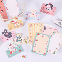 Cartes de vœux mignonnes à motifs d'animaux kawaii (ours, lapin) assortis, avec estampage à chaud doré, en carton pliable