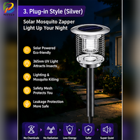 Lampe anti-moustiques solaire rechargeable, étanche, avec lumière UV pour patio, jardin, camping