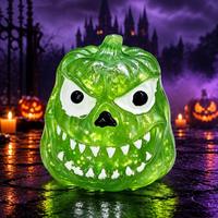 Nouveau Jouet Squishy Tête de Citrouille d'Halloween en Gros, Paillettes Brillantes, Rebond Lent, Jouet à Presser Créatif Anti-Stress