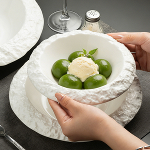 <strong>Creative</strong> Rock Pattern Ceramic Dessert Soup <strong>Plate</strong> Hotel Restaurant Tableware Porcelain Salad <strong>Plate</strong> Steak Pasta Deep <strong>Plate</strong> - Product Image 2