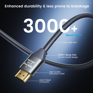 สาย HDMI2.0 ความเร็วสูง 18Gbps รุ่น SYONG รองรับความละเอียด 4K 60Hz สำหรับทีวี UHD จอภาพ แล็ปท็อป หัวต่อชุบทอง ความยาว 2 ม. 3 ม. 5 ม. 10 ม. 15 ม. 20 ม. - Product Image 2
