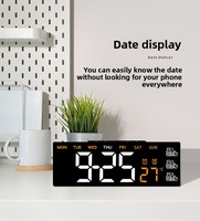 Vente en gros d'horloges numériques multifonctionnelles à affichage LED, design moderne, rappel de médicaments, réveil, matière plastique
