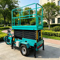 Plateforme de travail aérienne mobile à ciseaux, tricycle hydraulique électrique, 500 kg, pour travaux de construction intérieurs et extérieurs, 4m-12m