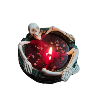 Creative Halloween Zombie Skeleton Candle-Diseño de hueso blanco con cera roja Perfumada Novedad - Product Image 4