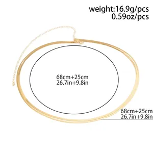 <span class=keywords><strong>Ceinture</strong></span> de taille plate en chaîne de serpent sexy SHIXIN pour femmes, été, plage, bikinis, chaîne de corps simple, accessoires de bijoux de festival - Product Image 5