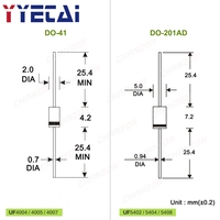 Diodes Axiales à Récupération Ultra-Rapide 100% Originales, 6 Valeurs : UF4004, UF4005, UF4007, UF5402, UF5404, UF5408, DO-41, DO-201AD