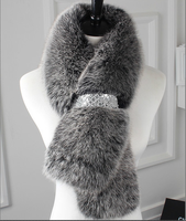 Écharpe Pom Poms moderne, foulard épais et chaud en vraie fourrure de lapin, pour femmes,