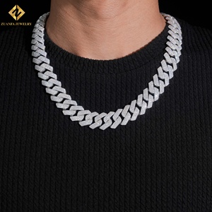 Elegant Daily 925 Sterling Silver Micro Set Moissanite Cuban Link Necklace VVS Moissanite Silver Fine Jewelry Gift Wholesale - Product Image 5