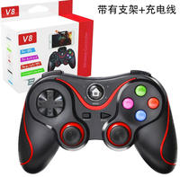Manette de jeu sans fil multimode V8 BT Joystick ergonomique rechargeable avec boutons personnalisés pour TV et commutateur PC mobile