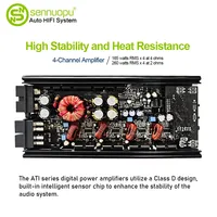 Amplificateur de voiture Sennuopu pour classe D 4 canaux 12V STAGE ATI-150.4 avec DSP intégré - Noir
