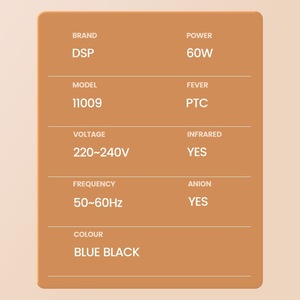 Dsp Electric Hair Straightening <b>Brush</b> Adjustable <b>Heat</b> Settings For Dry Hair Blue And Black - Product Image 4