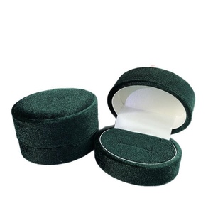 Custom Velvet Oval Jewelry Box <b>Ring</b> Earring Necklace Universal Box Flip Top Elegant Brand Jewelry Box with Private logo - Product Image 6