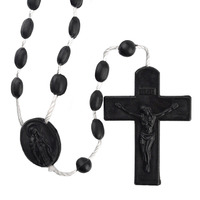 Collier de chapelet en plastique multicolore Jésus avec cordon lumineux, colliers de perles religieux bon marché, chapelet catholique, type chaîne