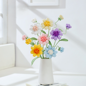 Fiori Artificiali all'Uncinetto Fatti a Mano: Rose, Tulipani, <span class=keywords><strong>Violette</strong></span> e Lavande - Eleganti Regali per Festival e Decorazioni per la Casa - Product Image 4