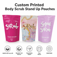 Sachet Doypack personnalisé imprimé directement d'usine avec soufflet latéral et encoche de déchirement, résistant à l'humidité, pour sel de bain et spa
