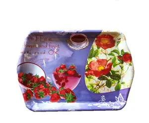 Custom Cheap Drink Decorative Holder Fruits Color Print Serving Tray
