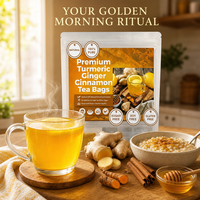 Sachets de thé naturel pur au gingembre et à la cannelle sans caféine, non OGM, pour la maison, le bureau, le bien-être quotidien, la tasse du matin