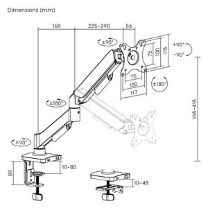 Resorte mecánico súper económico de 17 "-32" 9kg, brazo de monitor único, pantalla de ordenador, soporte de montaje VESA <span class=keywords><strong>para</strong></span> Monitor - Product Image 6